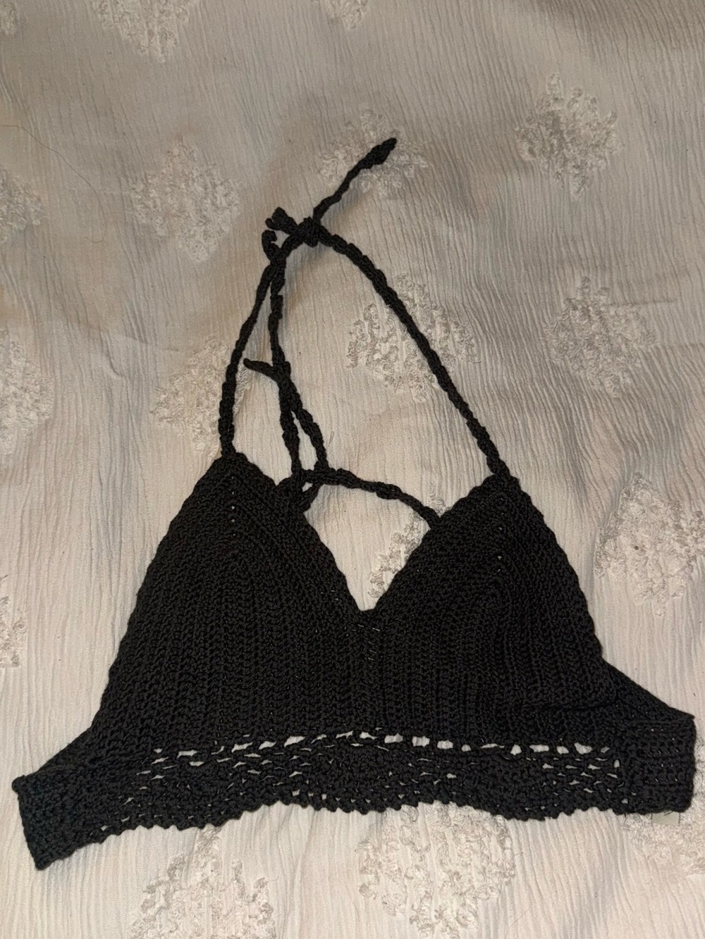 Lovely Day Crotchet Halter Crop Top